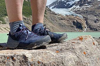 Arc'teryx Konseal FL approach shoe (standing in front of lake)